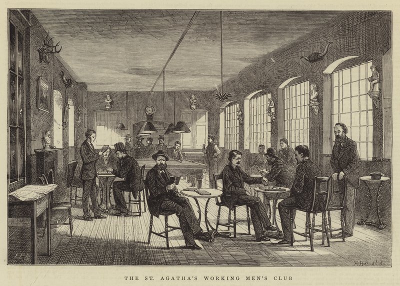 Le club des ouvriers de St Agatha (gravure) - English School