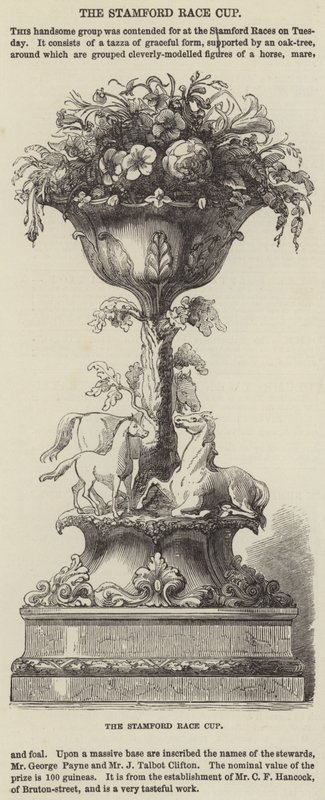 La coupe de course de Stamford (gravure) - English School