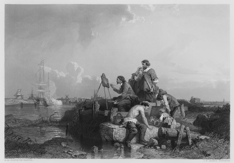 Le studio de Van Der Velde (gravure) - English School
