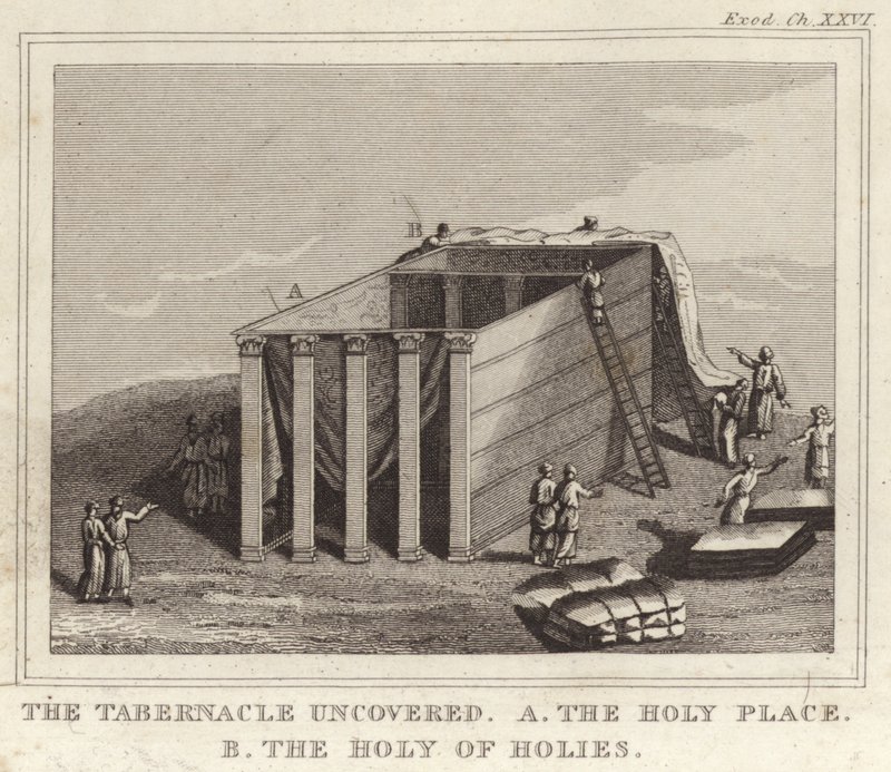 Le Tabernacle découvert, A le Lieu Saint, B le Saint des Saints - English School