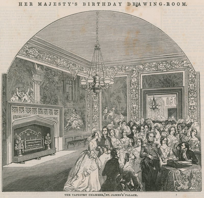 La chambre de tapisserie au palais de St James - English School