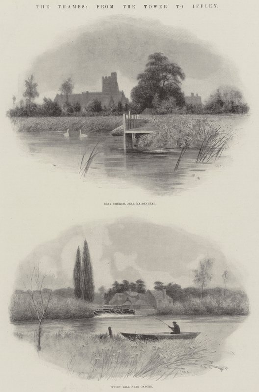 La Tamise, de la Tour à Iffley (lithographie) - English School