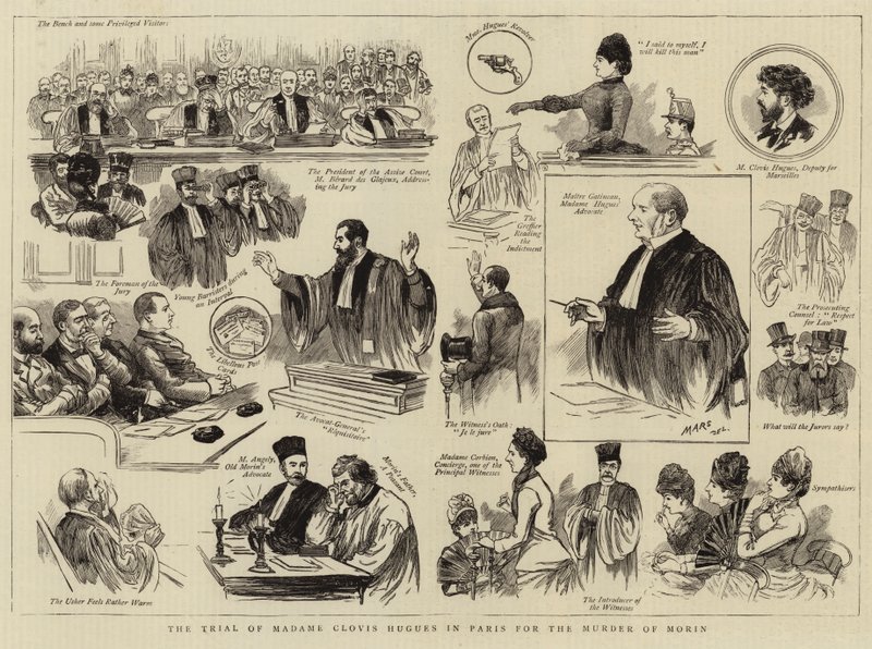 Le procès de Madame Clovis Hugues à Paris pour le meurtre de Morin - English School