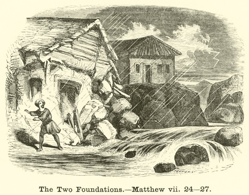 Les deux fondations, Matthieu, vii, 24, 27 - English School