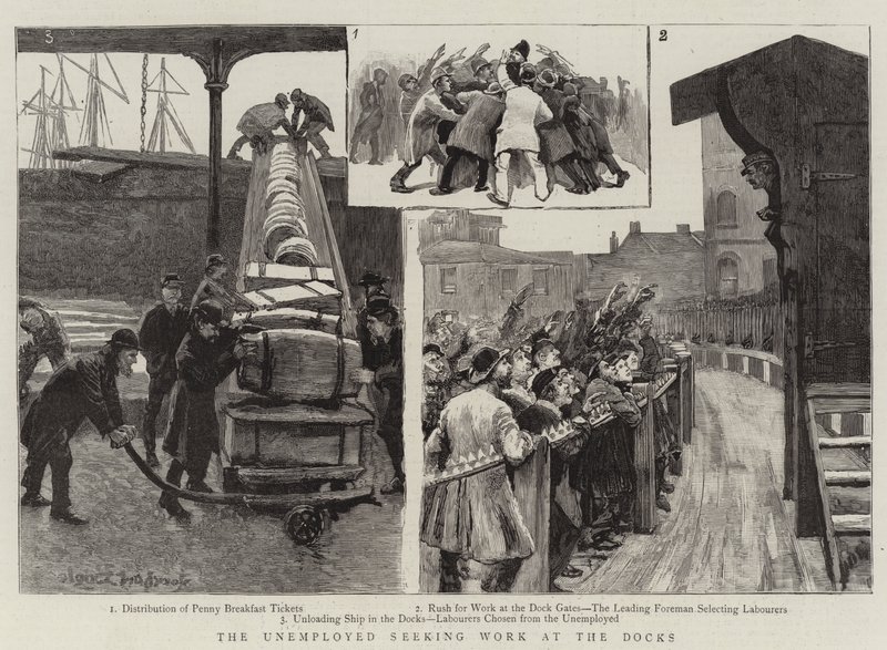 Les chômeurs cherchant du travail aux docks - English School