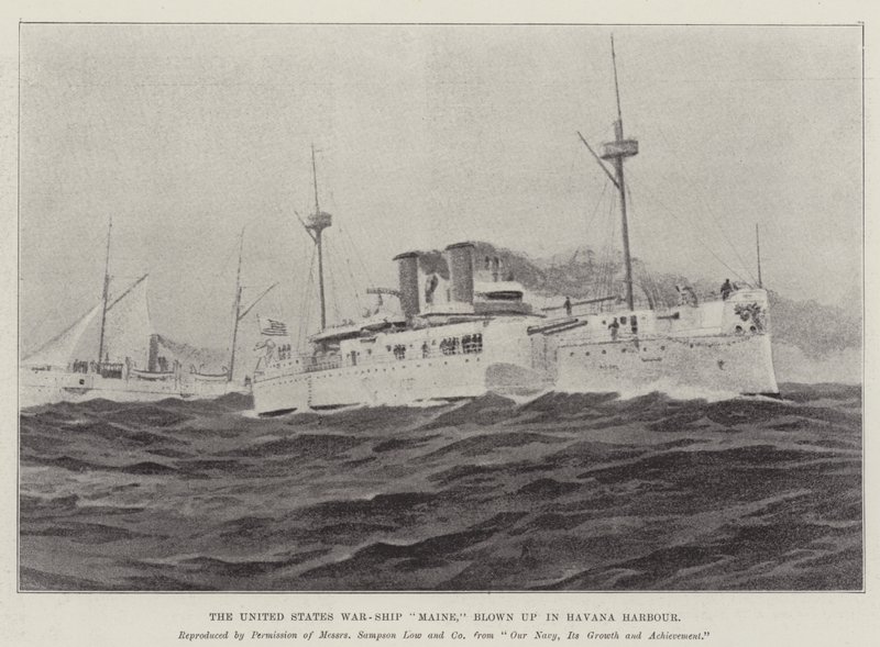 Le navire de guerre américain "Maine", explosé dans le port de La Havane - English School