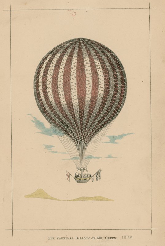 Le ballon de Vauxhall de M. Green; jardins de Vauxhall, Londres - English School