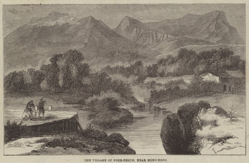 Le village de Poke-Felum, près de Hong-Kong (gravure) - English School