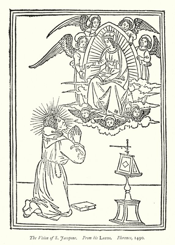 La vision de Saint Jacopone, de ses Laudi, Florence - English School