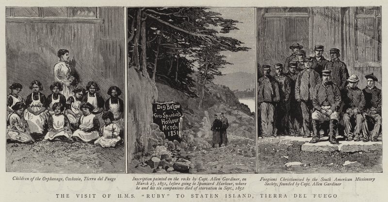 La visite du H.M.S. "Ruby" à Staten Island, Terre de Feu - English School