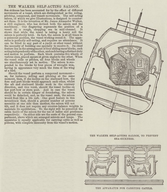 Le salon auto-agissant Walker (gravure) - English School