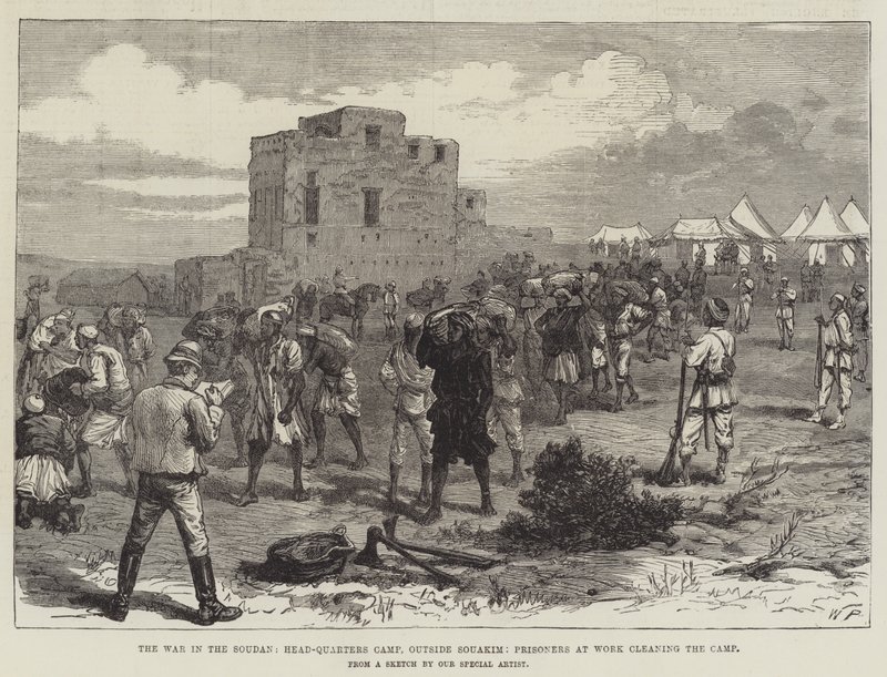 La guerre au Soudan, camp du quartier général, à l