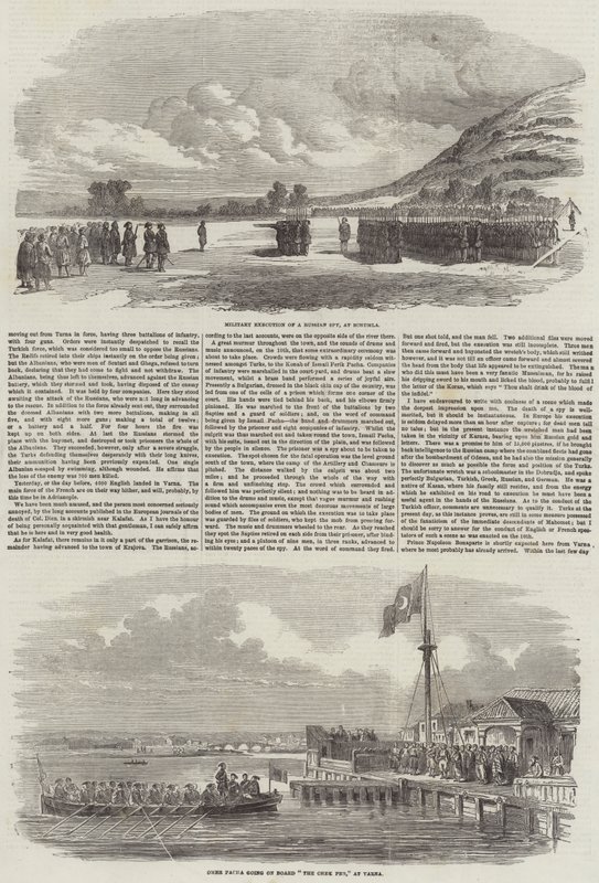 La guerre sur le Danube (gravure) - English School