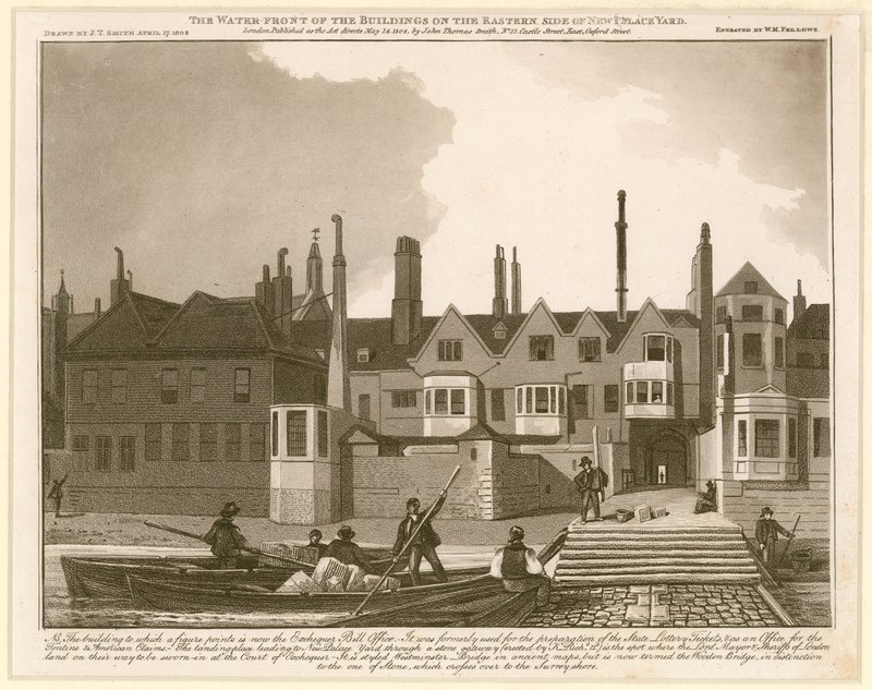 La façade des bâtiments du côté est de New Palace Yard - English School