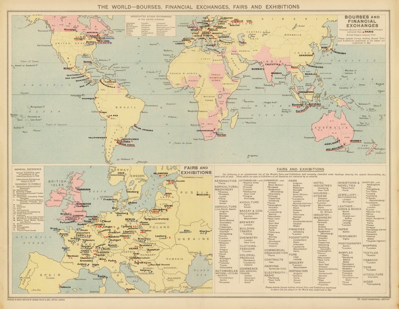 Le Monde, bourses, échanges financiers, foires et expositions - English School
