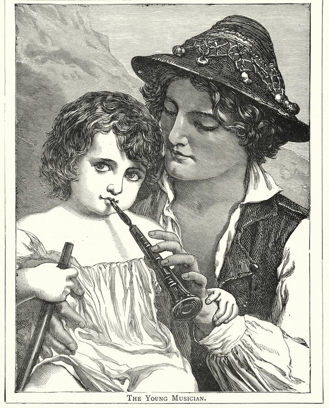 Le Jeune Musicien (gravure) - English School