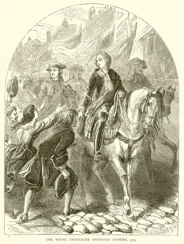 Le jeune prétendant entrant à Dundee, 1715 - English School