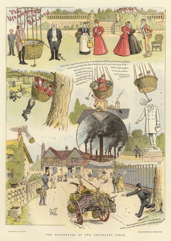 Les aventures de deux filles aéronautes - English School