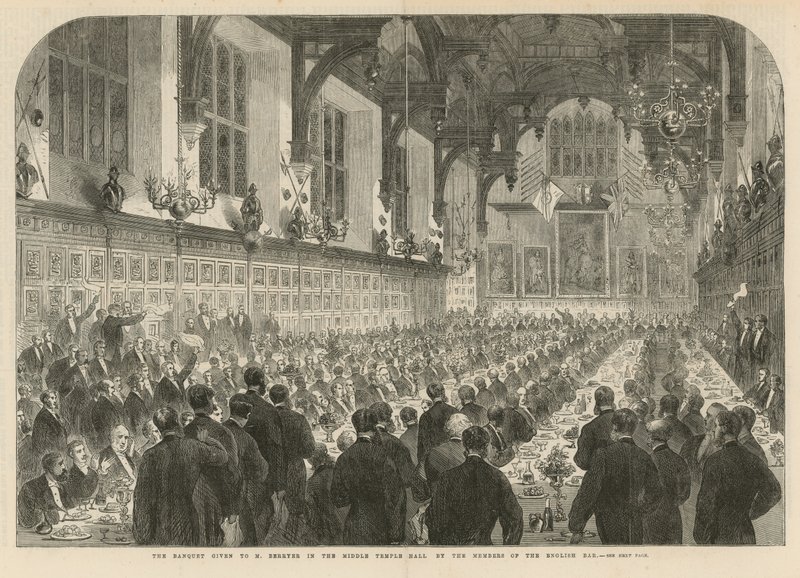 Le banquet donné à M. Berryer dans la salle du Middle Temple - English School
