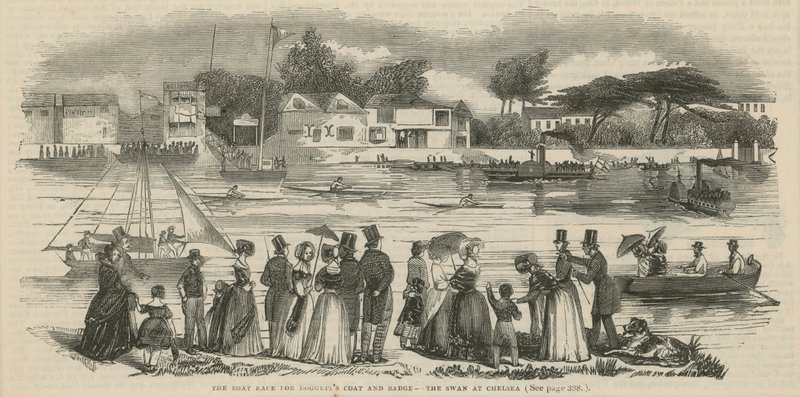 La course de bateaux pour le manteau et l