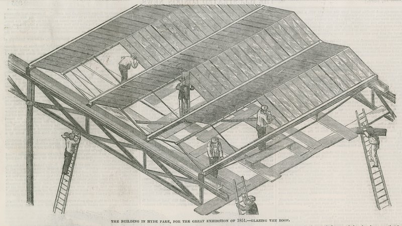 Le bâtiment à Hyde Park, Londres, pour la Grande Exposition de 1851 - English School