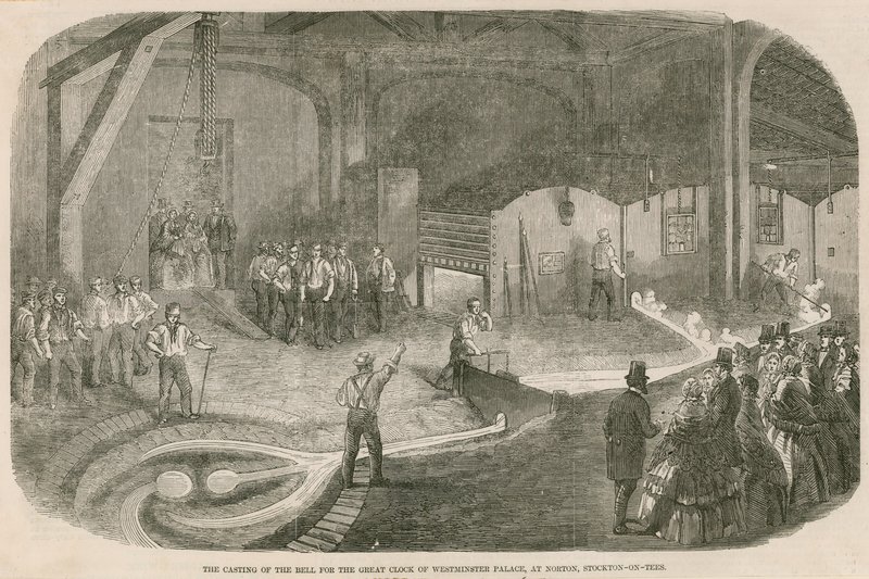 La coulée de la grande horloge du Palais de Westminster à Norton, Stockton-on-Tees - English School