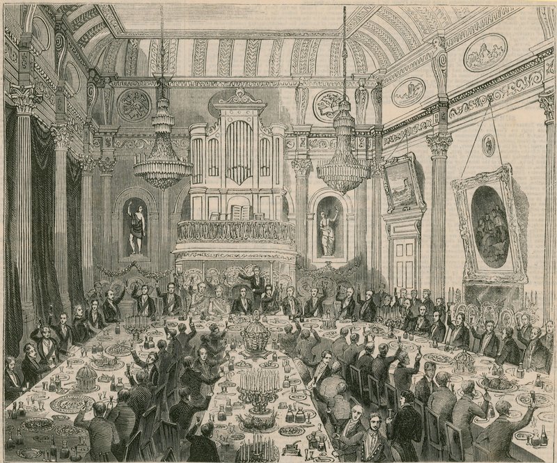 Le dîner offert à Sir H Hardinge par la Compagnie des Indes orientales, London Tavern, 1844 - English School