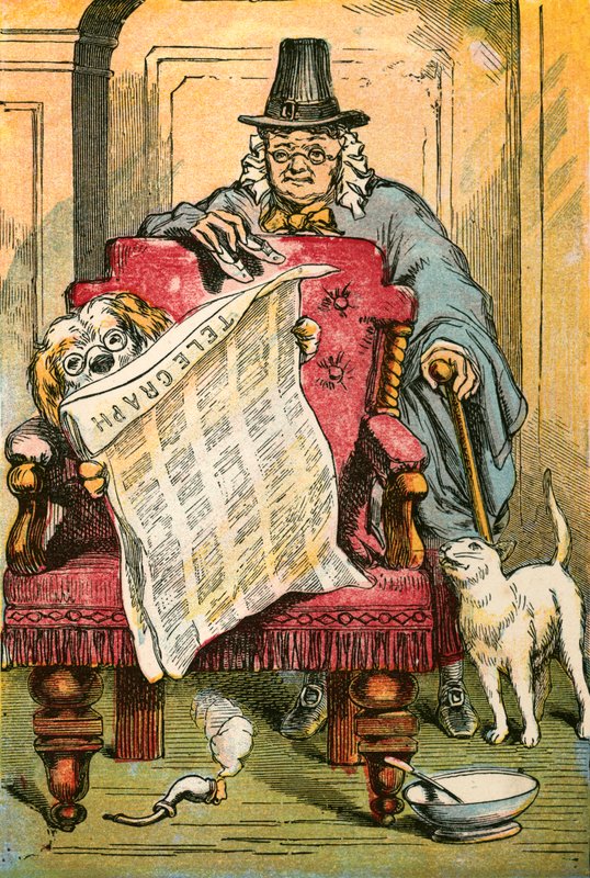 Le chien lisant les nouvelles - English School