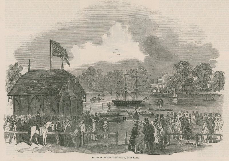 Le ferry sur la Serpentine, Hyde Park, Londres - English School