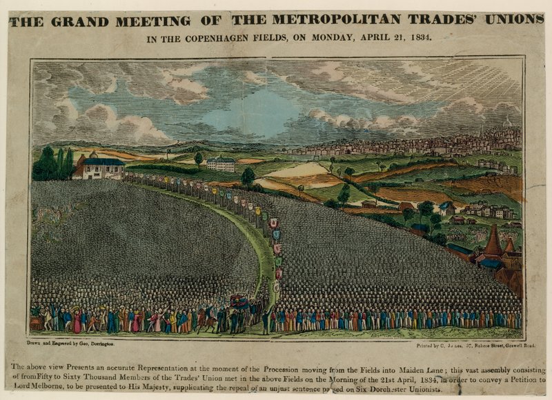 La grande réunion des syndicats métropolitains dans les champs de Copenhague, 21 avril 1834 - English School