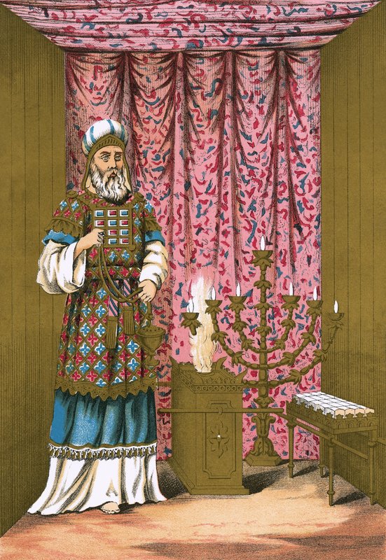 Le grand prêtre, avec son éphod et son pectoral, dans le lieu saint - English School