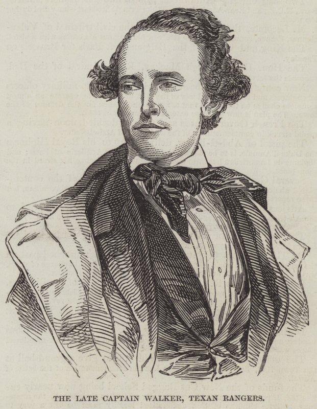 Feu le capitaine Walker, Rangers texans (gravure) - English School