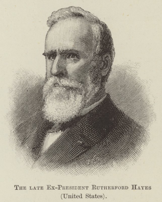 Le défunt ex-président Rutherford Hayes, États-Unis (gravure) - English School