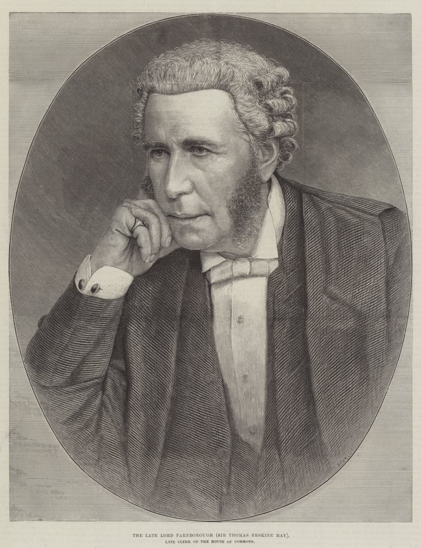 Feu Lord Farnborough (Sir Thomas Erskine May), ancien greffier de la Chambre des communes - English School