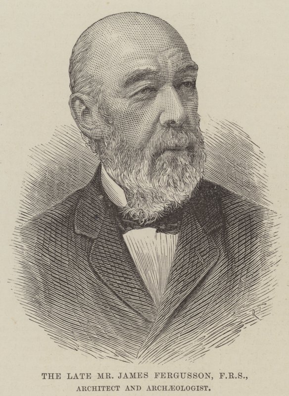 Le défunt M. James Fergusson, FRS, architecte et archéologue (gravure) - English School