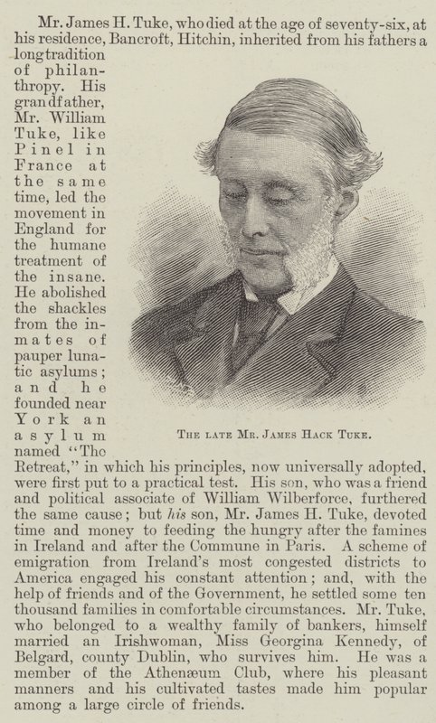 Le défunt M James Hack Tuke (gravure) - English School