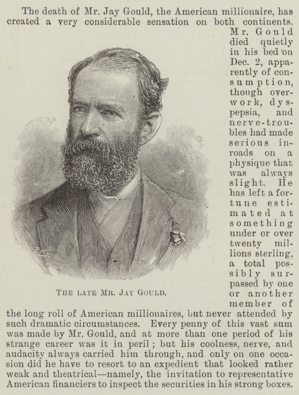 Le défunt M. Jay Gould (gravure) - English School