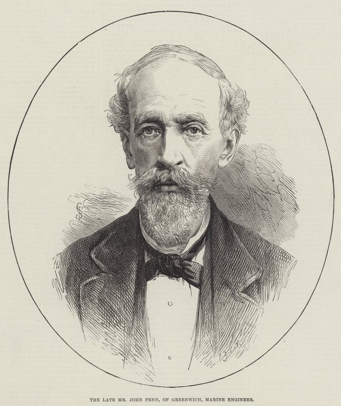 Feu M. John Penn, de Greenwich, ingénieur maritime (gravure) - English School