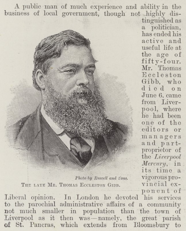 Le défunt M Thomas Eccleston Gibb (gravure) - English School