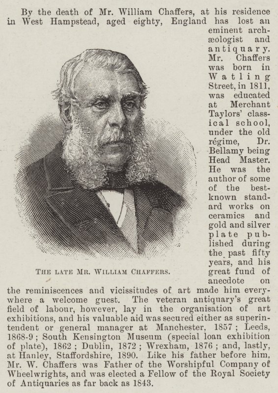 Le défunt M. William Chaffers - English School