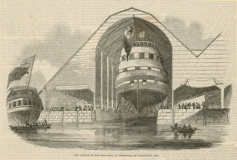 Le lancement du Boscawen à Woolwich - English School