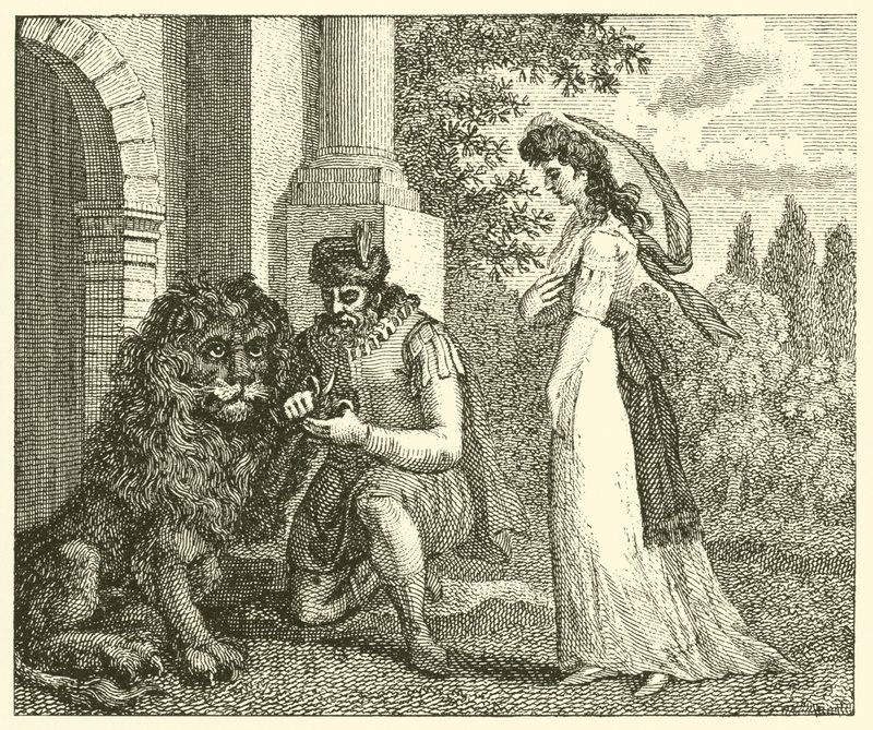 Le lion amoureux (gravure) - English School