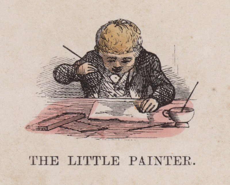Le petit peintre (gravure en couleur) - English School