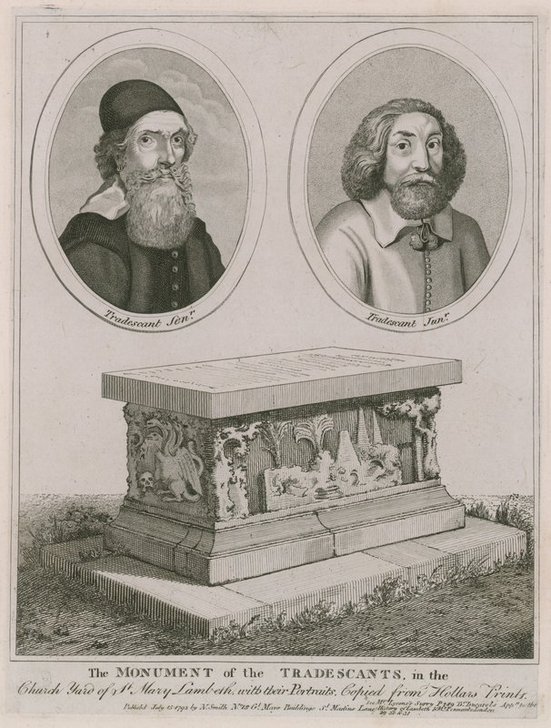 Le monument des Tradescant dans le cimetière de St Mary, Lambeth - English School