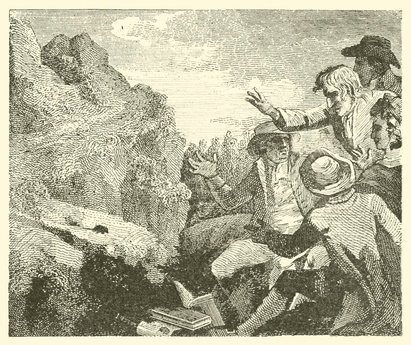 Les montagnes en travail (gravure) - English School