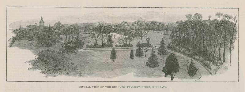 Le nouveau parc public à Highgate : vue générale des terrains, Fairseat House, Highgate - English School