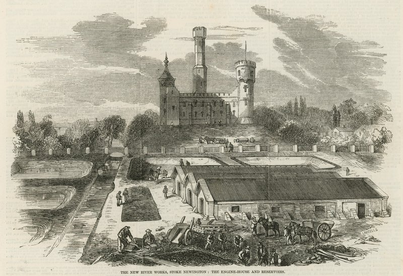 Les nouveaux travaux de la rivière, Stoke Newington : La maison des machines et les réservoirs - English School