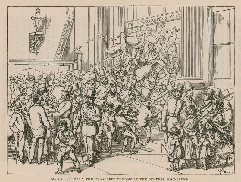 La fenêtre des journaux au Bureau de Poste Général - English School