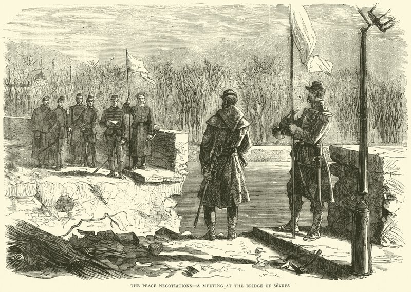 Les négociations de paix, une réunion au Pont de Sèvres, octobre 1870 - English School