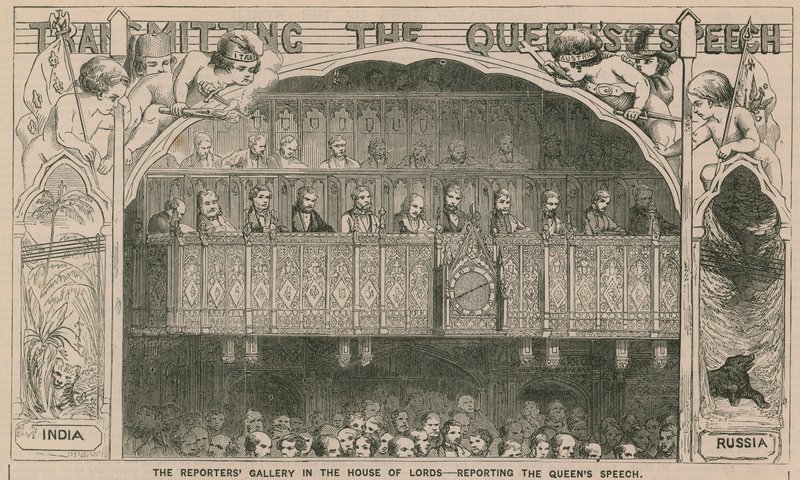 La galerie des reporters à la Chambre des Lords - English School